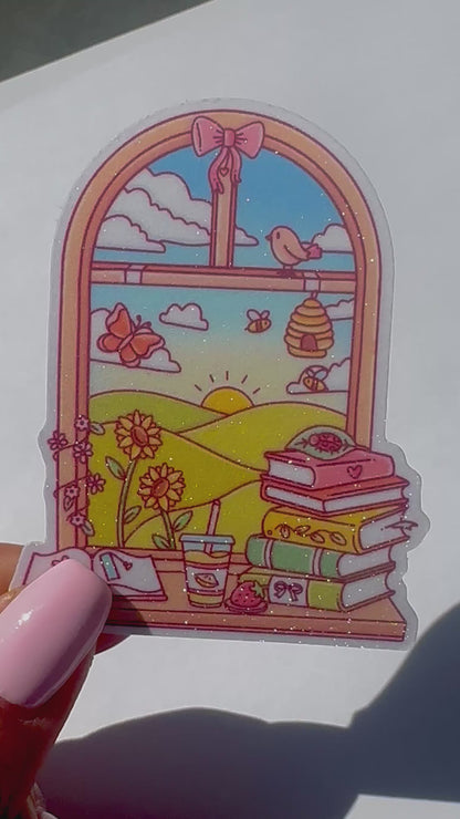 Bookish Beach Window Stickers / Bookish Stickers / Book Lover Gift / Bookish Merch / Kindle Sticker / Summer Reader / Reading Lover